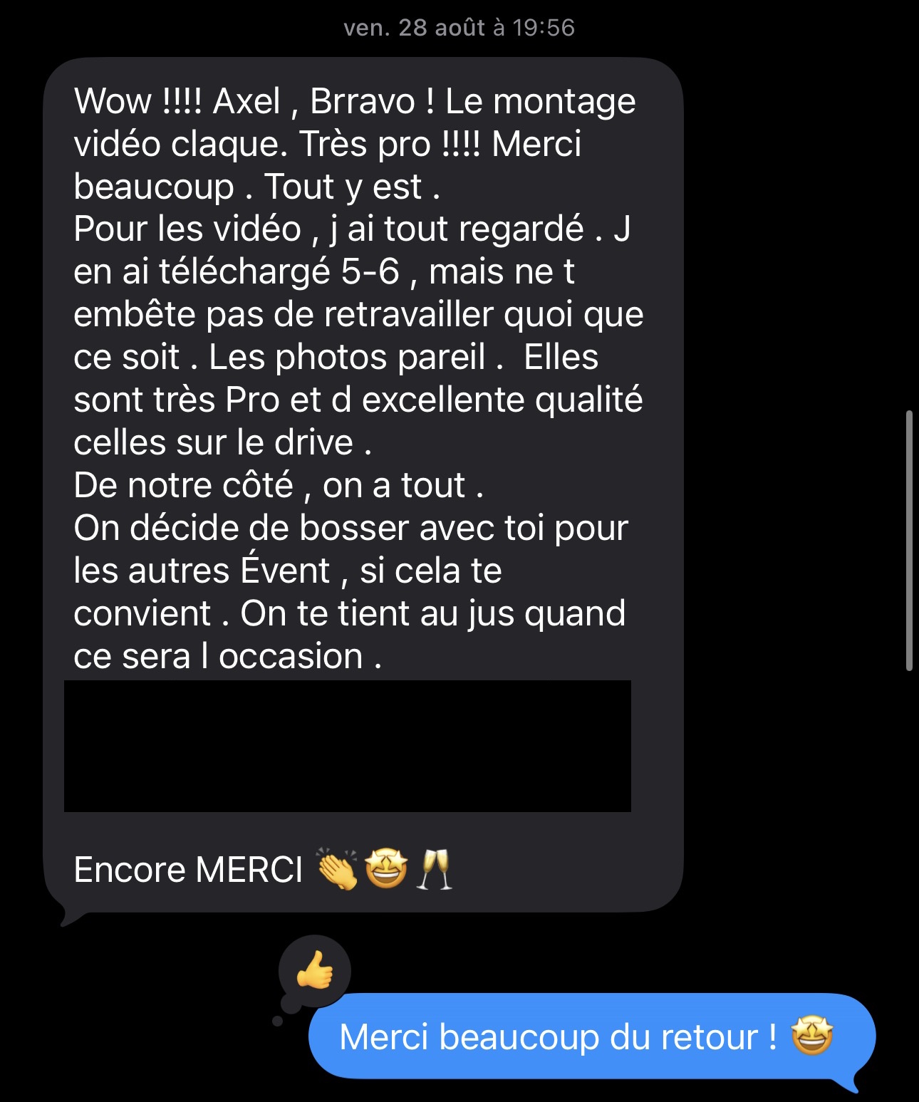 Retour client après la couverture d’un événement